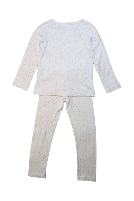 A White Pyjama Sets from Petit Bateau in size 6T for girl. (Back View)