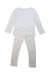 A White Pyjama Sets from Petit Bateau in size 6T for girl. (Back View)