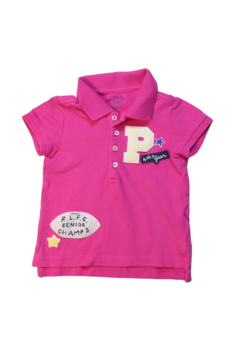 A Pink Short Sleeve Polos from Polo Ralph Lauren in size 2T for girl. (Front View)