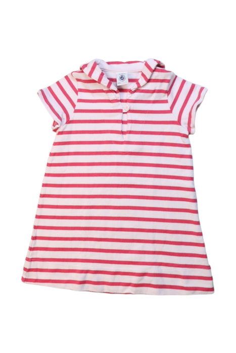 A Pink Short Sleeve Dresses from Petit Bateau in size 12-18M for girl. (Front View)