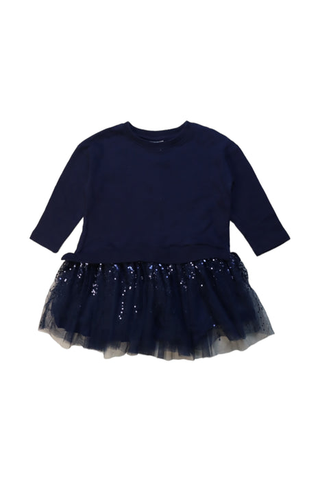 A Navy Long Sleeve Dresses from Seed in size 2T for girl. (Front View)