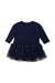 A Navy Long Sleeve Dresses from Seed in size 2T for girl. (Front View)