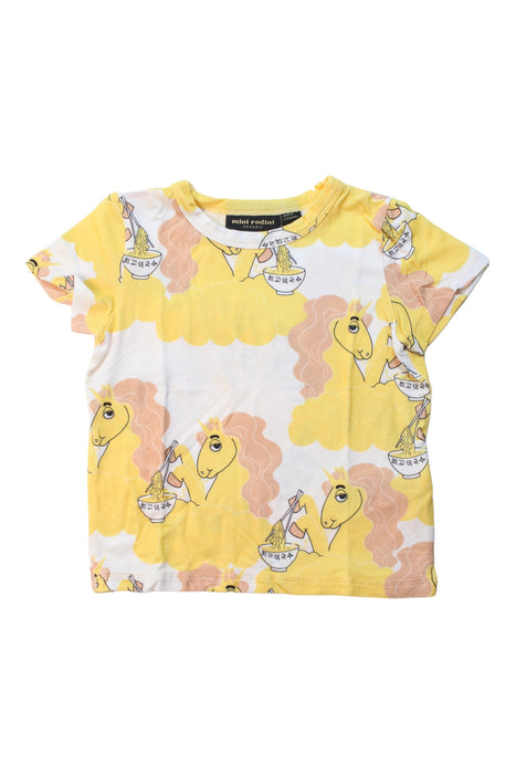 A Yellow Short Sleeve T Shirts from Mini Rodini in size 12-18M for girl. (Front View)