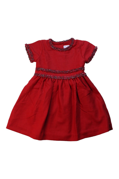 A Red Short Sleeve Dresses from Rachel Riley in size 3T for girl. (Front View)