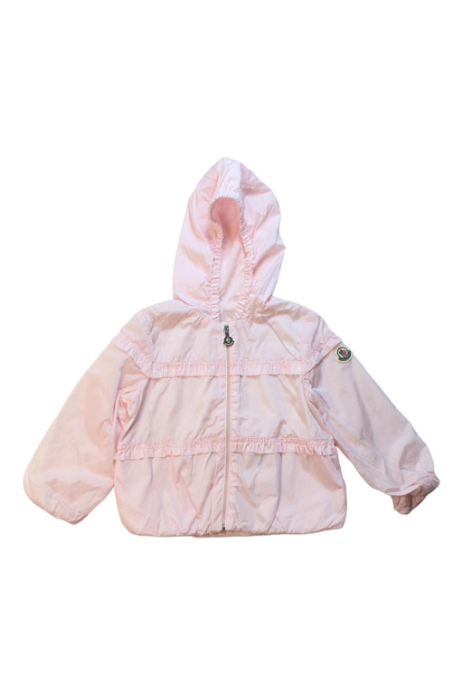 A Pink Lightweight Jackets from Moncler in size 2T for girl. (Front View)