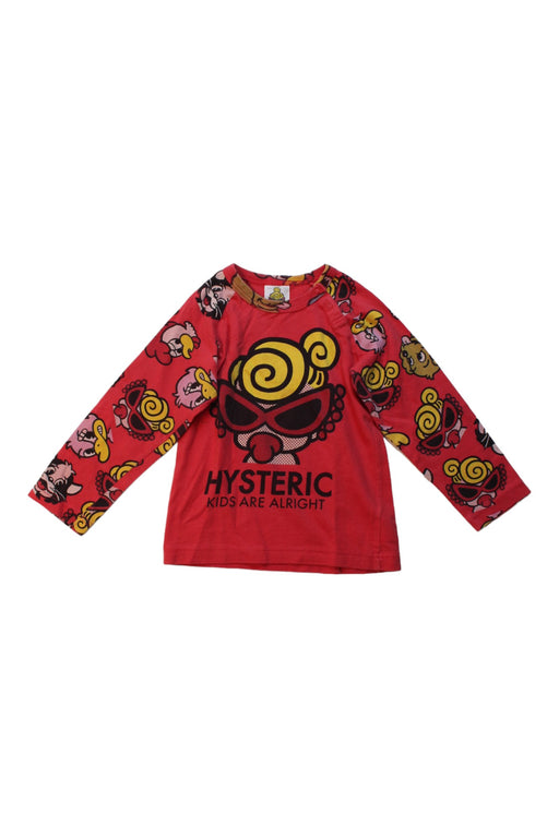 A Red Long Sleeve T Shirts from Hysteric Mini in size 18-24M for boy. (Front View)