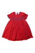 A Red Short Sleeve Dresses from Amaia in size 3T for girl. (Front View)