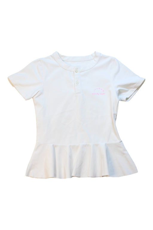 A White Short Sleeve Tops from Moody Tiger in size 4T for girl. (Front View)