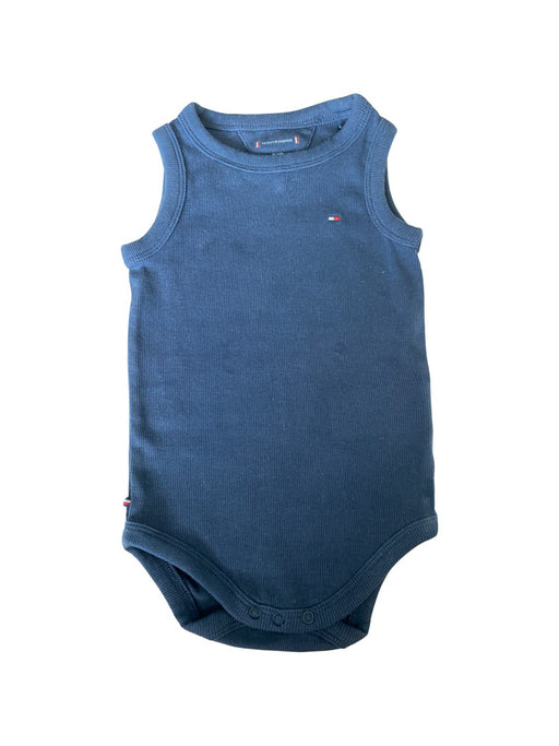 A Blue Sleeveless Bodysuits from Tommy Hilfiger in size 6-12M for neutral. (Front View)