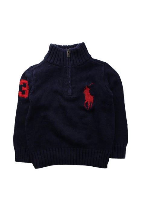 A Blue Knit Sweaters from Polo Ralph Lauren in size 4T for boy. (Front View)