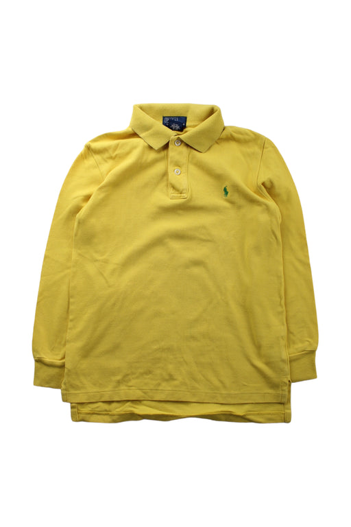 A Yellow Long Sleeve Polos from Polo Ralph Lauren in size 7Y for boy. (Front View)