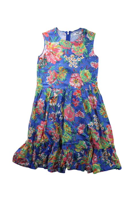 A Blue Sleeveless Dresses from MSGM in size 10Y for girl. (Front View)