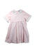 A Pink Short Sleeve Dresses from Kidiwi in size 6T for girl. (Front View)