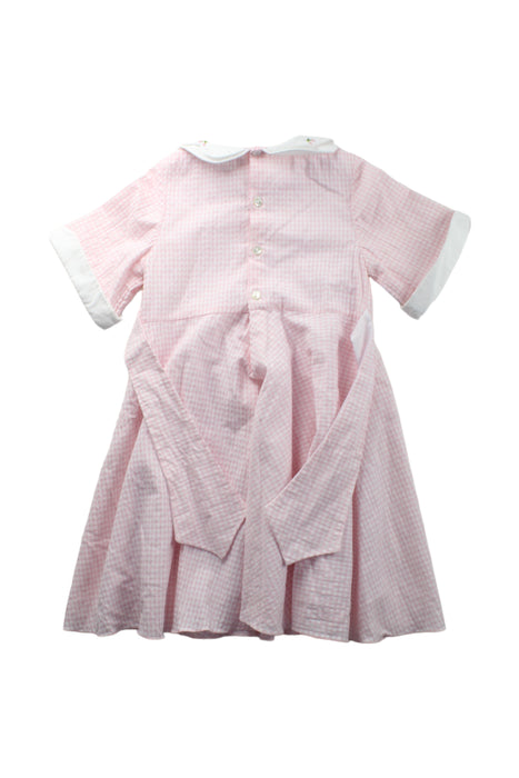 A Pink Short Sleeve Dresses from Kidiwi in size 6T for girl. (Back View)