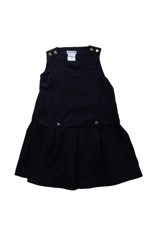 A Blue Overall Dresses from Jacadi in size 5T for girl. (Front View)