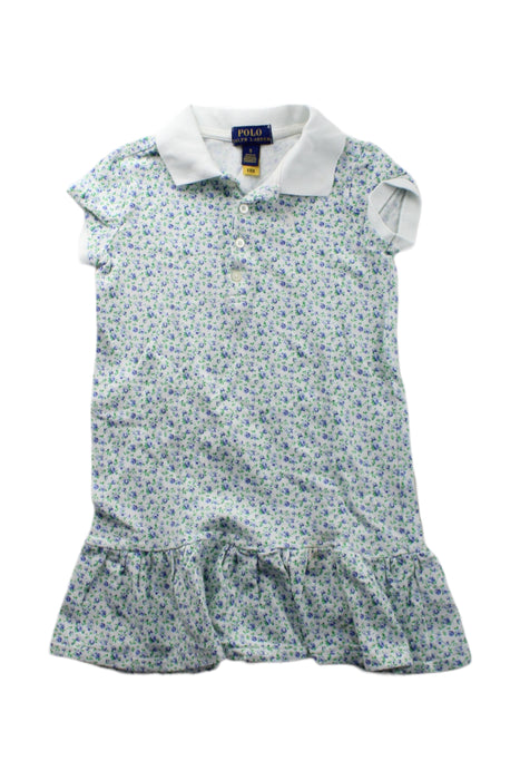 A Green Short Sleeve Dresses from Polo Ralph Lauren in size 5T for girl. (Front View)