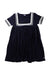 A Blue Short Sleeve Dresses from Petit Bateau in size 6T for girl. (Front View)