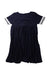 A Blue Short Sleeve Dresses from Petit Bateau in size 6T for girl. (Back View)