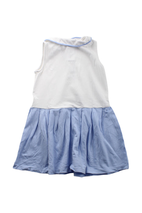 A Blue Sleeveless Dresses from Jacadi in size 5T for girl. (Back View)