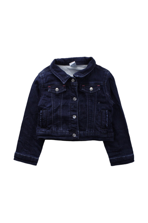 A Blue Lightweight Jackets from Petit Bateau in size 4T for girl. (Front View)