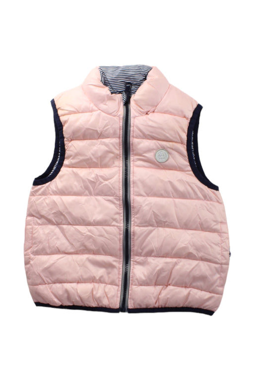 A Pink Outerwear Vests from Petit Bateau in size 3T for girl. (Front View)