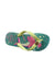 A Green Flip Flops from Havaianas in size 7Y for neutral. (Front View)