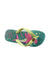 A Green Flip Flops from Havaianas in size 7Y for neutral. (Front View)