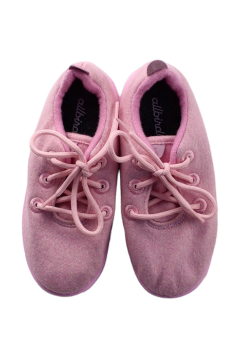 A Pink Sneakers from allbirds in size 6T for girl. (Back View)