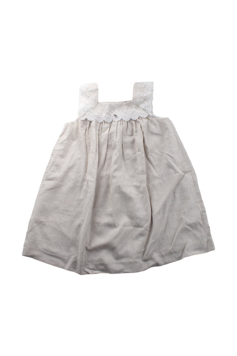 A White Sleeveless Dresses from Purete du... Bebe in size 5T for girl. (Front View)