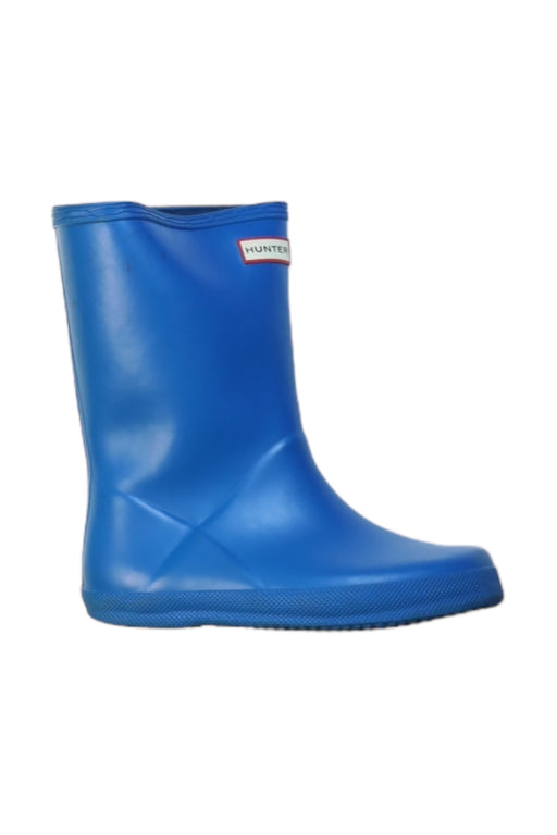 A Blue Rain Boots from Hunter in size 6T for neutral. (Front View)