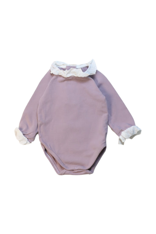 A Purple Long Sleeve Bodysuits from Laranjinha in size 3-6M for girl. (Front View)