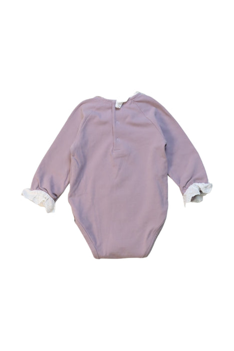 A Purple Long Sleeve Bodysuits from Laranjinha in size 3-6M for girl. (Back View)