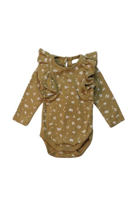 A Green Long Sleeve Bodysuits from Jamie Kay in size 3-6M for girl. (Front View)