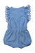 A Blue Short Sleeve Rompers from Chloe in size 3-6M for girl. (Back View)