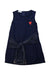 A Navy Sleeveless Dresses from I Pinco Pallino in size 4T for girl. (Front View)