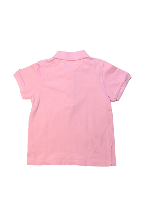 A Pink Short Sleeve Polos from Miki House in size 5T for girl. (Back View)