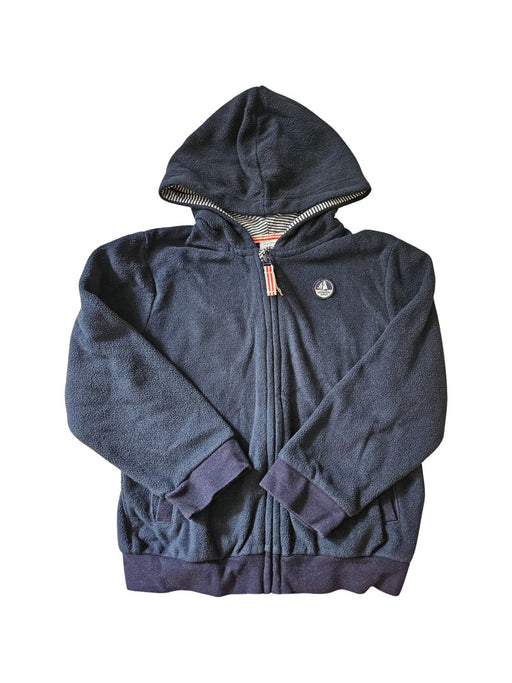 A Navy Zippered Sweatshirts from Petit Bateau in size 5T for neutral. (Front View)