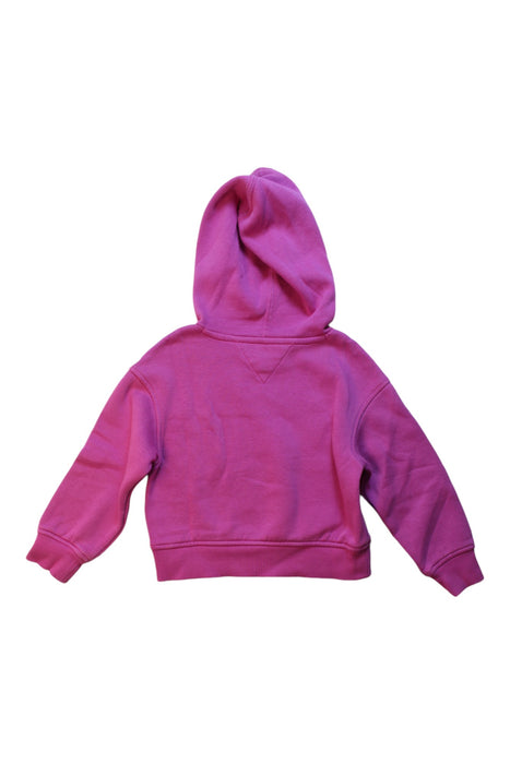 A Pink Hooded Sweatshirts from Tommy Hilfiger in size 4T for girl. (Back View)