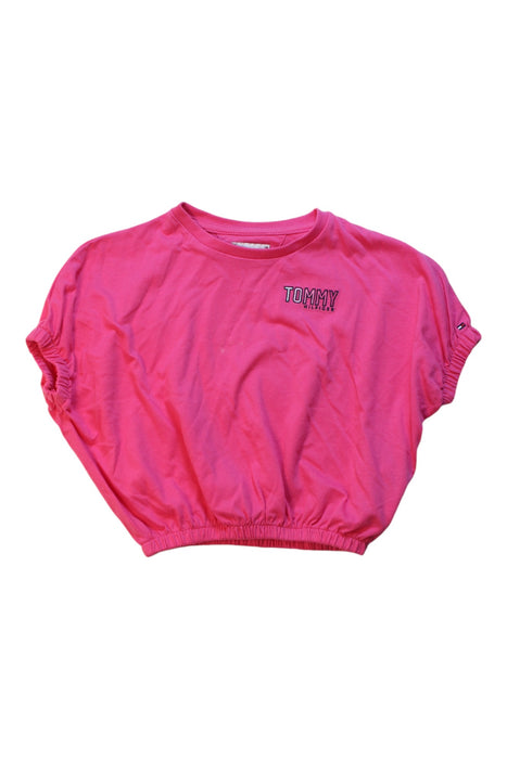 A Pink Short Sleeve Tops from Tommy Hilfiger in size 5T for girl. (Front View)