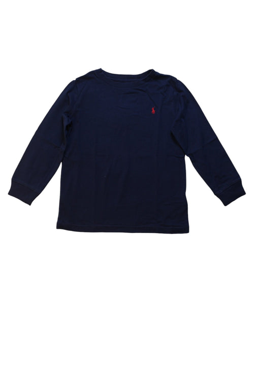 A Blue Long Sleeve T Shirts from Polo Ralph Lauren in size 5T for boy. (Front View)