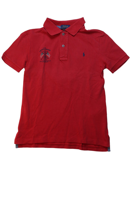 A Red Short Sleeve Polos from Polo Ralph Lauren in size 7Y for boy. (Front View)