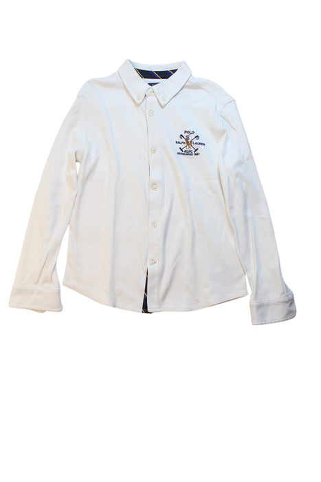 A White Long Sleeve Shirts from Polo Ralph Lauren in size 7Y for boy. (Front View)