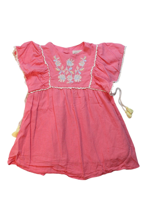 A Pink Sleeveless Dresses from Louise Misha in size 4T for girl. (Front View)