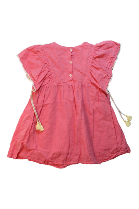 A Pink Sleeveless Dresses from Louise Misha in size 4T for girl. (Back View)