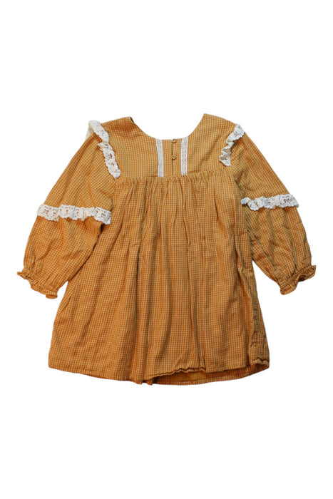 A Yellow Long Sleeve Dresses from Louise Misha in size 5T for girl. (Back View)