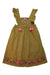 A Gold Sleeveless Dresses from Louise Misha in size 6T for girl. (Front View)