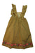 A Gold Sleeveless Dresses from Louise Misha in size 6T for girl. (Back View)