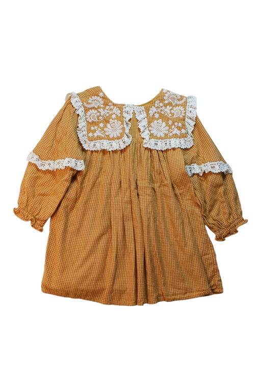 A Yellow Long Sleeve Dresses from Louise Misha in size 5T for girl. (Front View)