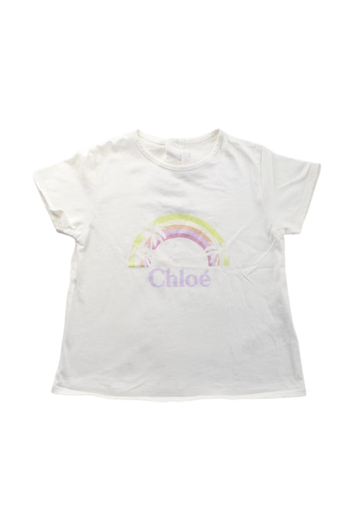 A White Short Sleeve T Shirts from Chloe in size 3T for girl. (Front View)