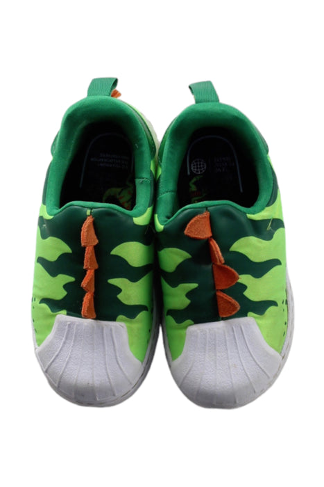 A Green Sneakers from Adidas in size 3T for boy. (Back View)